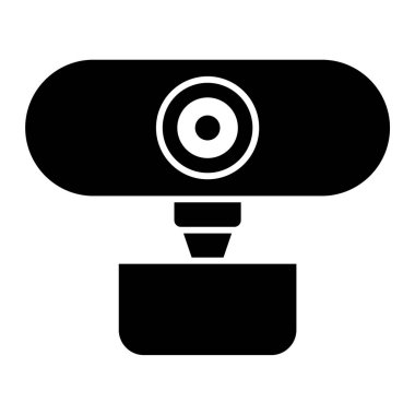 Kapalı devre kamera simgesi. Beyaz arkaplanda izole edilmiş web tasarımı için mikroskop vektör simgelerinin basit çizimi