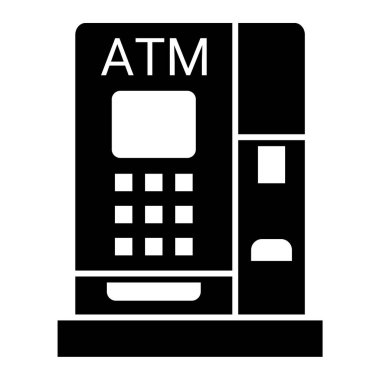 ATM 'de. Web simgesi basit illüstrasyon