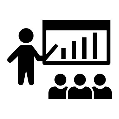 İş sunum simgesi vektör illüstrasyonu