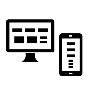 bilgisayar ve akıllı telefon simgesi vektör çizimi