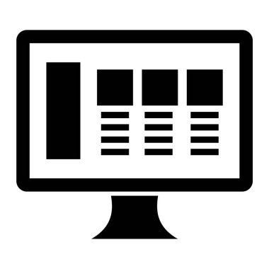 Bilgisayar. Web simgesi basit illüstrasyon