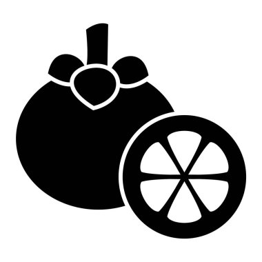 Taze meyve ikonu. Web için meyve vektör simgelerinin basit çizimi