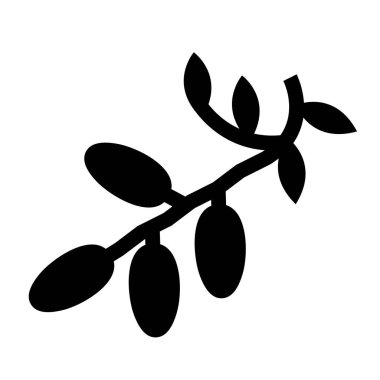 Zeytin dalı simgesi. siyah ve beyaz resimleme.