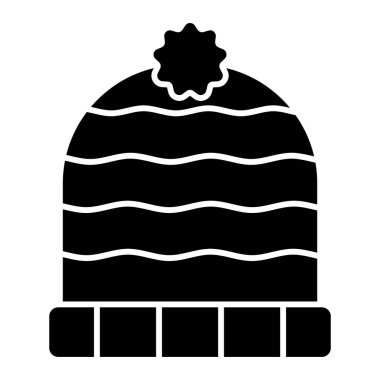 Kış şapka simge vektör çizim