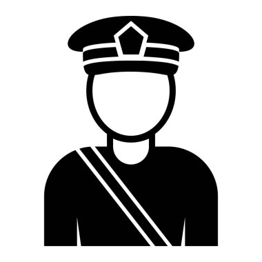 Erkek ikonu. Web için polis memuru vektör simgelerinin basit çizimi