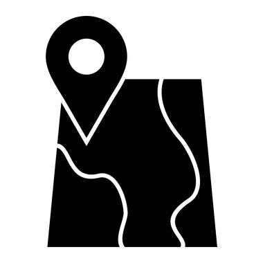 Harita iğne simgesi. özet konum rotası çizim sembolü.