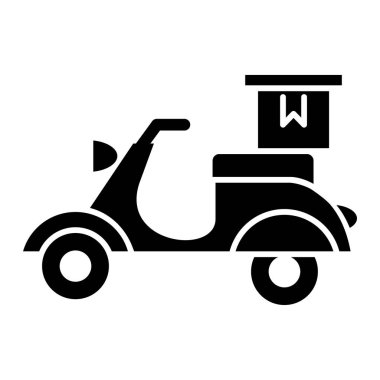 Scooter ikonu. Web için basit dağıtım kamyonu vektör simgeleri çizimi