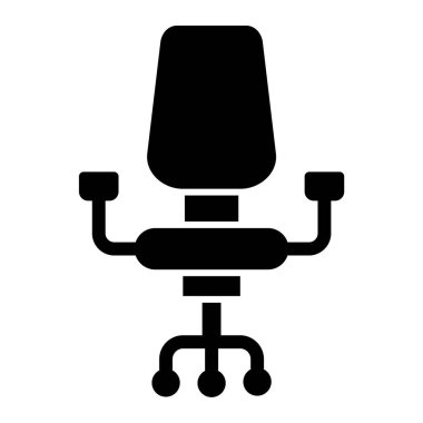 Ofis koltuğu ikonu. Koltuk vektörü sembolünün basit bir gösterimi.