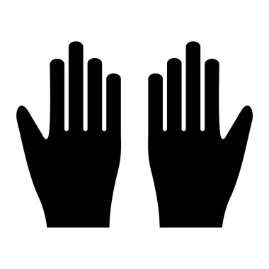 Eldiven ikonu. siyah ve beyaz vektör çizimi