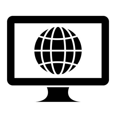 Monitör. Web simgesi basit illüstrasyon