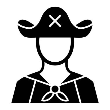 Kovboy ikonu. Web için asker vektör simgelerinin basit çizimi