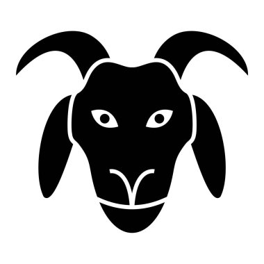 Keçi suratlı ikon. Web için köpek kafası vektör simgelerinin basit çizimi
