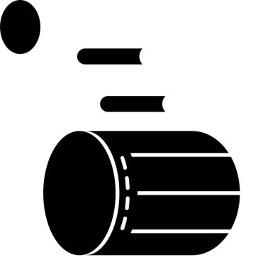 Bir araba simgesinin katı siyah ve beyaz vektör çizimi