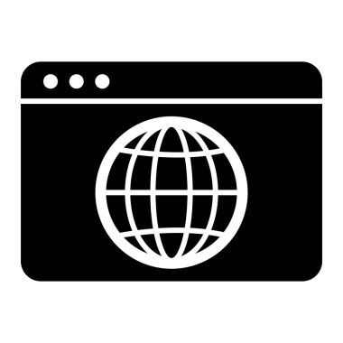 Tarayıcı. Web simgesi basit illüstrasyon