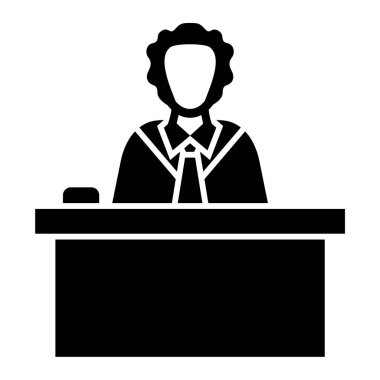 İş adamı. Web simgesi basit illüstrasyon