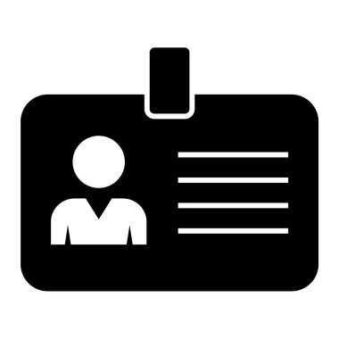 Kimlik kartı simgesi, vektör illüstrasyonu