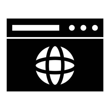 Tarayıcı. Web simgesi basit illüstrasyon
