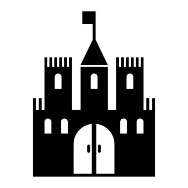 Beyaz arkaplanda izole edilmiş düz bir kale simgesi. kale sembolü vektör çizimi.