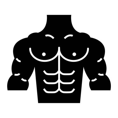 Vücut simgesi. Web için kas vektör simgelerinin özet çizimi