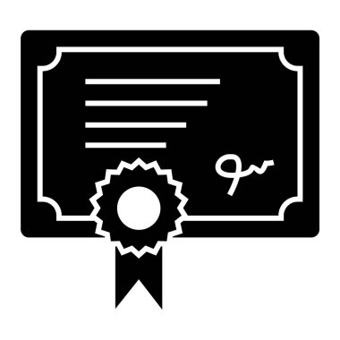 Sertifika. Web simgesi basit illüstrasyon