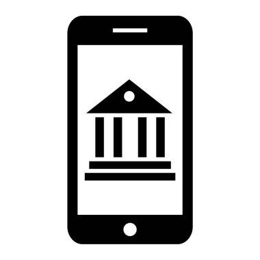 mobil bankacılık simgesi, vektör illüstrasyonu