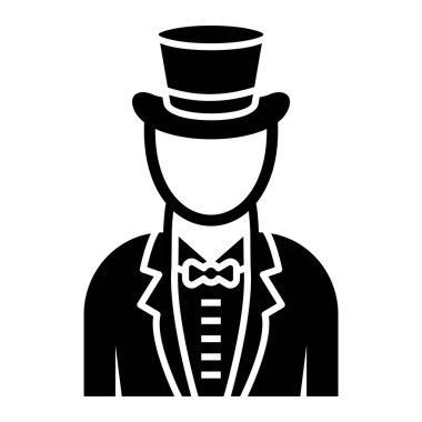 Şapkalı adam, vektör çizimi.