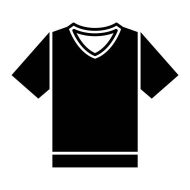 Gömlek ikonu. Kıyafet vektör logosunun basit çizimi.