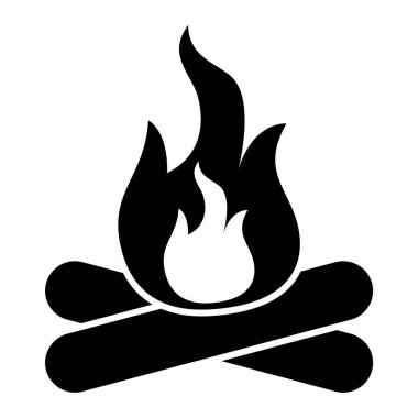 kamp ateşi ikonu vektör illüstrasyonu