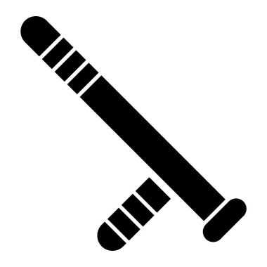 Beyzbol sopası ikonu. Web için kriket topu vektör simgelerinin basit çizimi