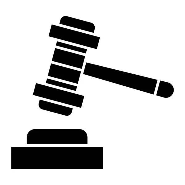 ハンマー アイコン ウェブのための裁判官の砂利のベクトルのアイコンのフラットイラスト — ストックベクタ