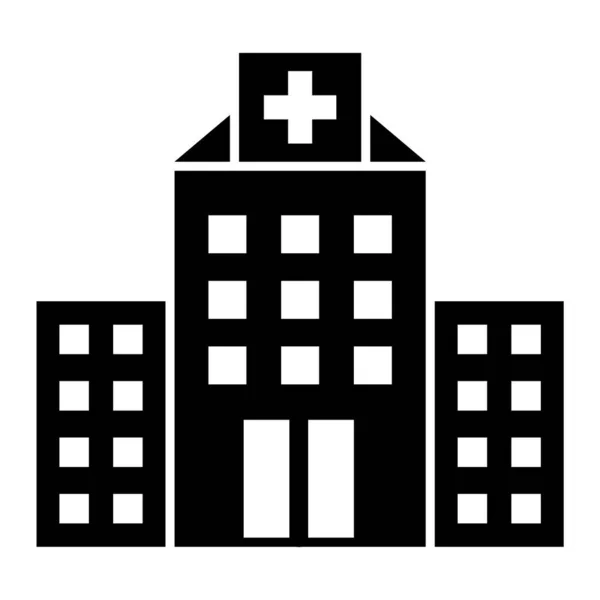 Hastane Binası Ikonu Web Için Basit Tıbbi Klinik Vektör Simgeleri — Stok Vektör