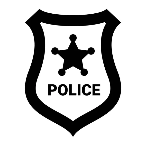 Polis Kalkanı Ikon Vektör Illüstrasyonu — Stok Vektör
