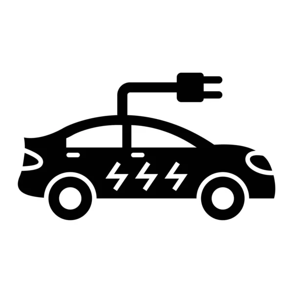 Auto Ladesäule Skizze Illustration Des Elektrofahrzeug Vektors Und Der Tankstelle — Stockvektor