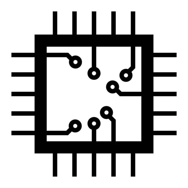 Microchip Icono Web Ilustración Simple — Vector de stock