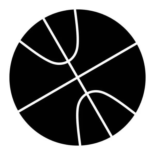 Icono Pelota Baloncesto Ilustración Blanco Negro — Vector de stock
