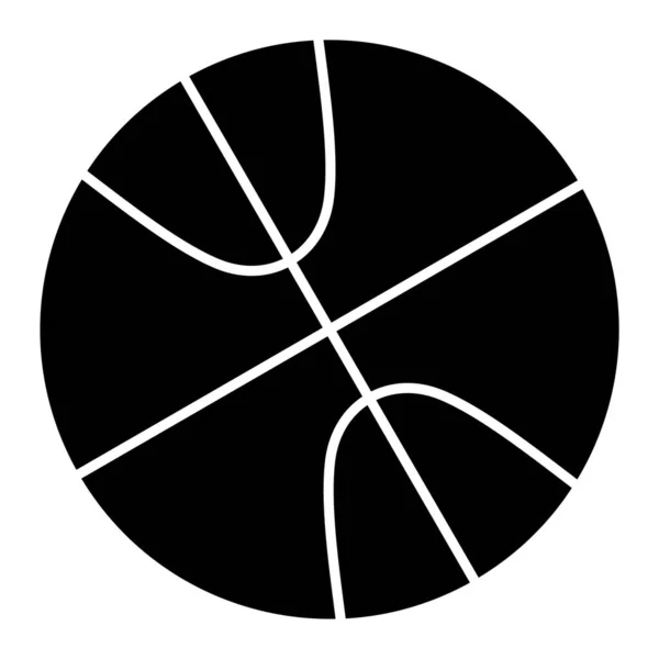 Ícone Bola Basquete Ilustração Preto Branco — Vetor de Stock