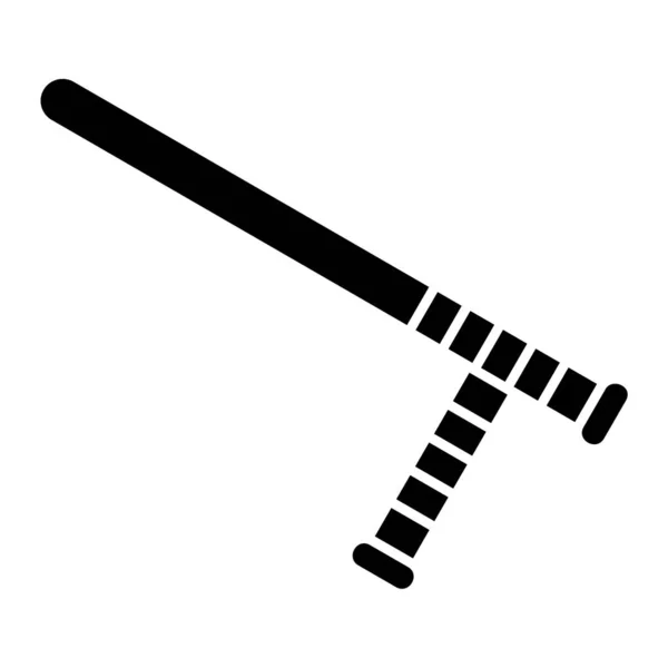 Ikona Baseballové Pálky Jednoduchá Ilustrace Kriketové Koule Vektorové Ikony Pro — Stockový vektor