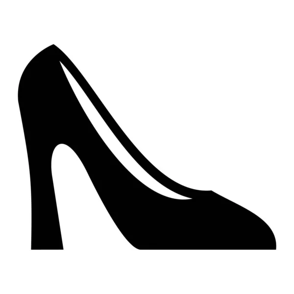 Beyaz Arka Planda Izole Edilmiş Siyah Ayakkabı Ikonu Ayakkabı Sembolü — Stok Vektör