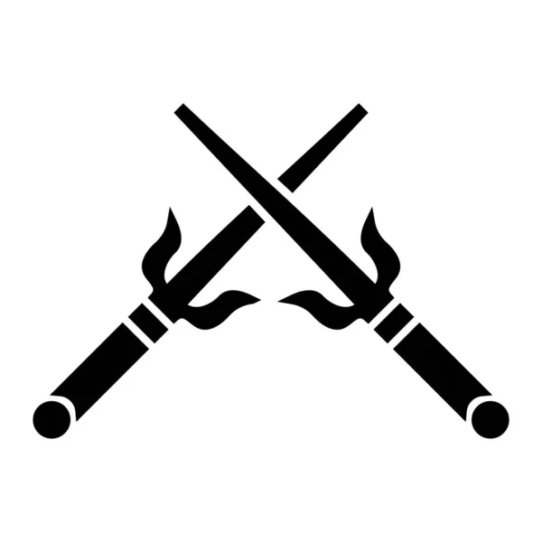 Kreuzmessersymbol Einfache Illustration Von Lagerfeuer Vektorsymbolen Für Webdesign Isoliert Auf — Stockvektor