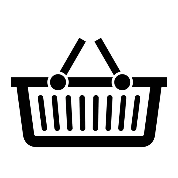 Ikona Koszyka Zakupów Czarny Biały Wektor Ilustracja — Wektor stockowy