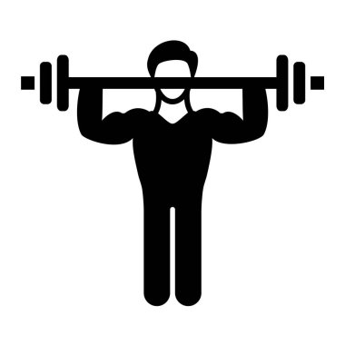Halter ikonlu bir adam. siyah ve beyaz vektör çizimi
