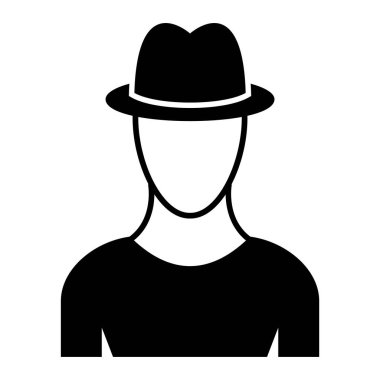 Erkek ikonu. Web için şapka vektör simgelerinin basit illüstrasyonu