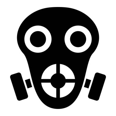 Gaz maskesi simgesi. Web için virüs vektör simgelerinin özet çizimi