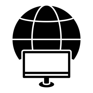 bilgisayar ağı simgesi. İnternet teknolojisi ve web tasarımı. vektör illüstrasyonu