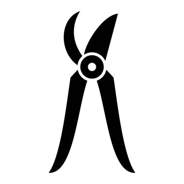 Beyaz arka planda siyah makas simgesi