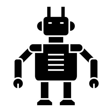 robot. Web simgesi basit illüstrasyon