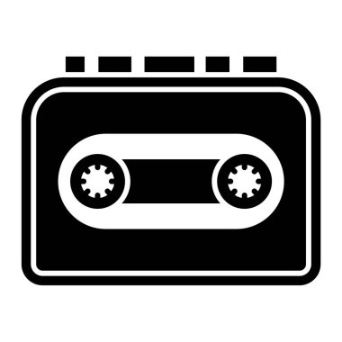 kaset ikonu. Web için eski radyo vektör simgelerinin özet çizimi