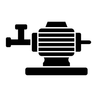 Boru simgesi. siyah ve beyaz resimleme.