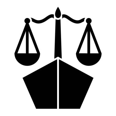 Adalet ölçek simge vektör çizim