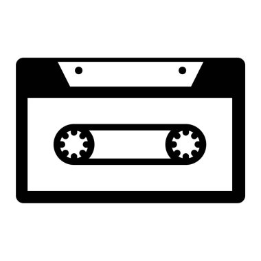 kaset ikonu. Web için müzik videosu kaydedici vektör simgelerinin basit illüstrasyonu